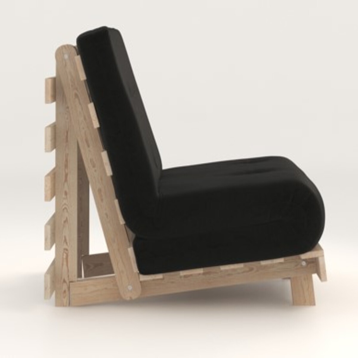 Nemuri Buttoned Single Futon Sofa Bed black, ÉDITÉ