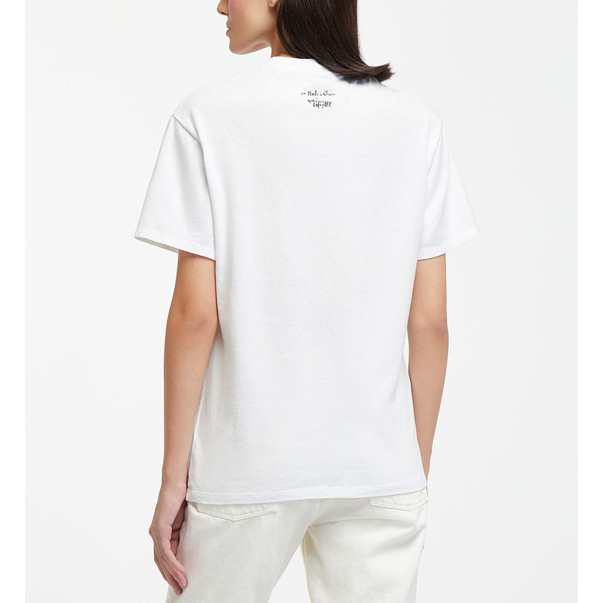 T-shirt droit imprimé blanc et violet, GALERIES LAFAYETTE