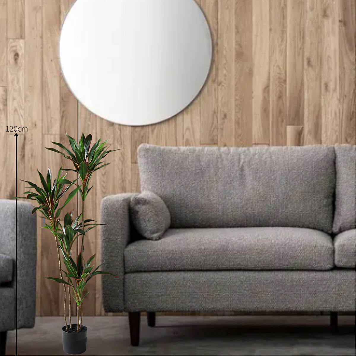120cm Real Touch Artificial Red Dracaena red, SO'HOME