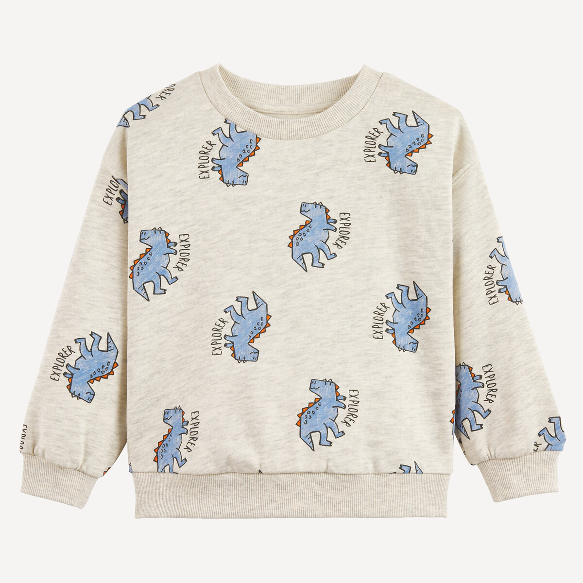 Sweatshirt mit Rundhalsausschnitt, Dinosaurier-Print, aus Molton bedruckt, LA REDOUTE COLLECTIONS
