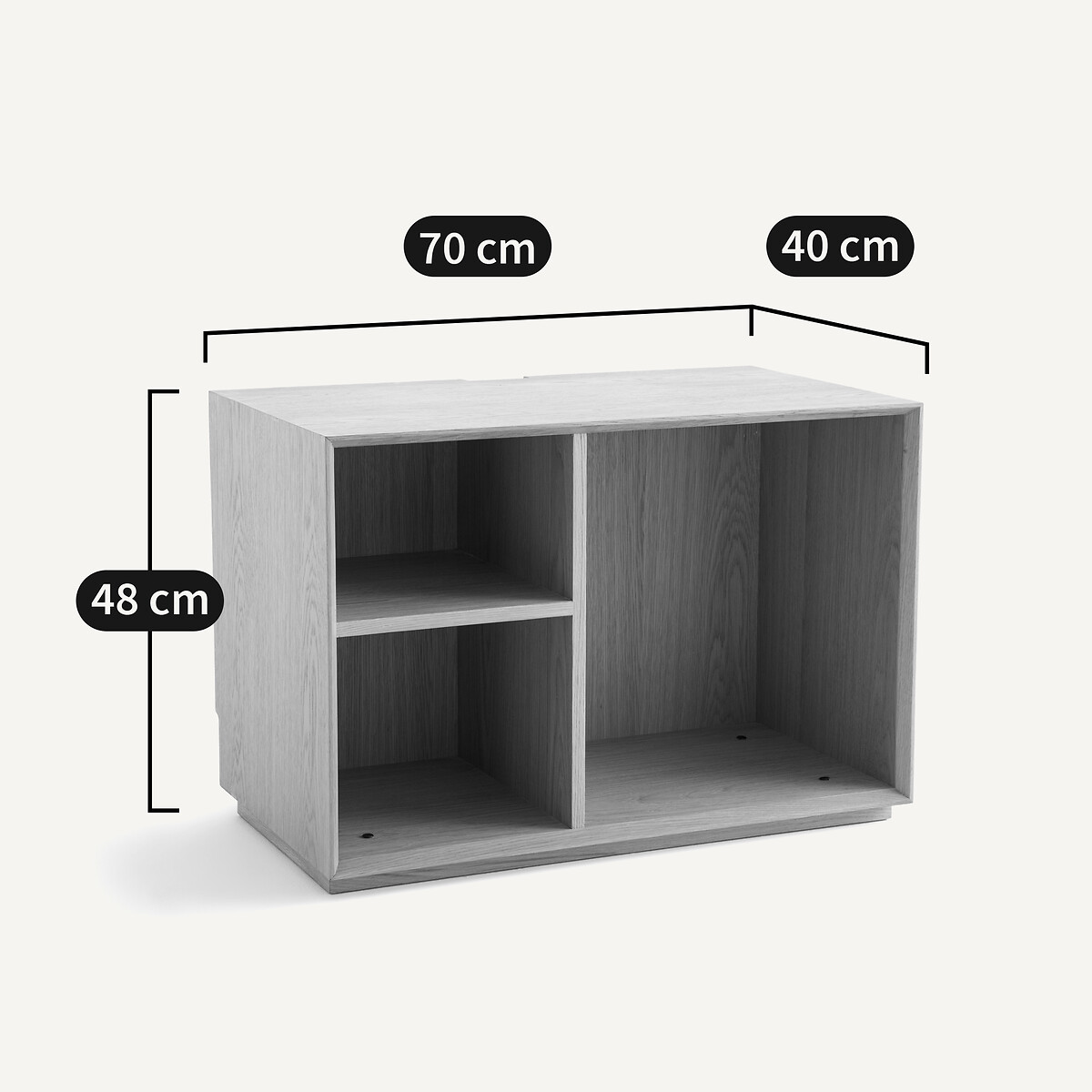 Caisson bas ouvert, plaqué chêne, Mikube chêne naturel, AM.PM