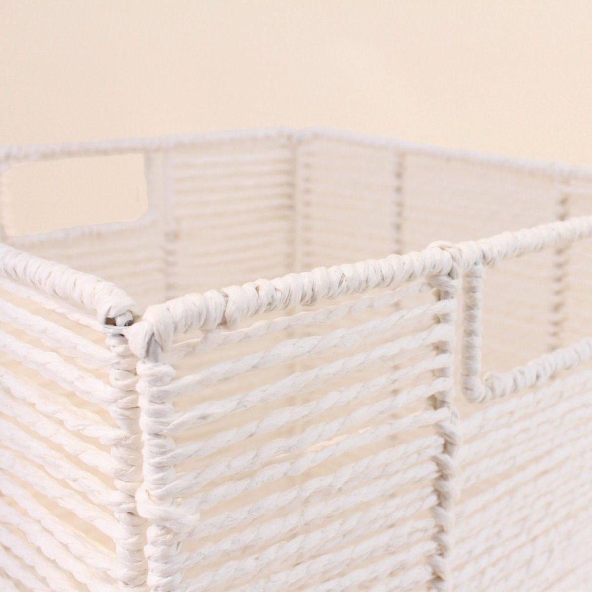 Cube rangement pliable en papier blanc 31x31x31cm blanc, ORNAMI