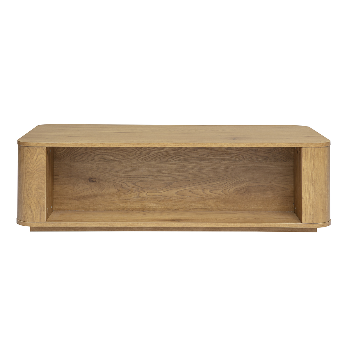 Table basse rectangulaire avec rangement 2 tiroirs finition bois clair chêne L120 cm NEGAN chêne clair, MILIBOO