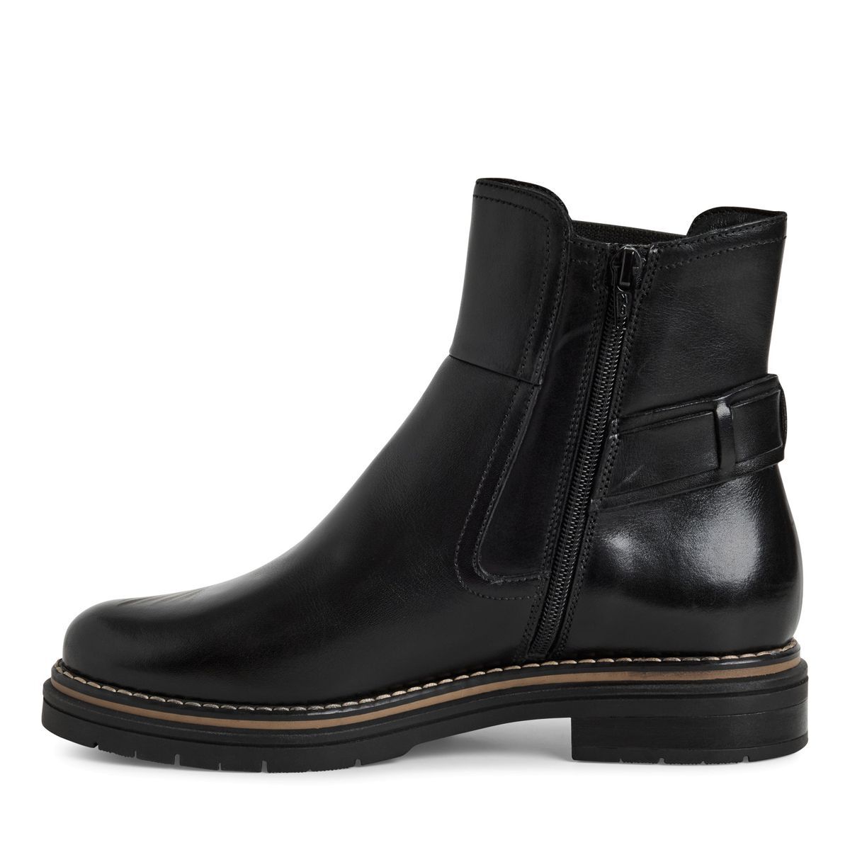 Bottine Chelsea en cuir noir, TAMARIS