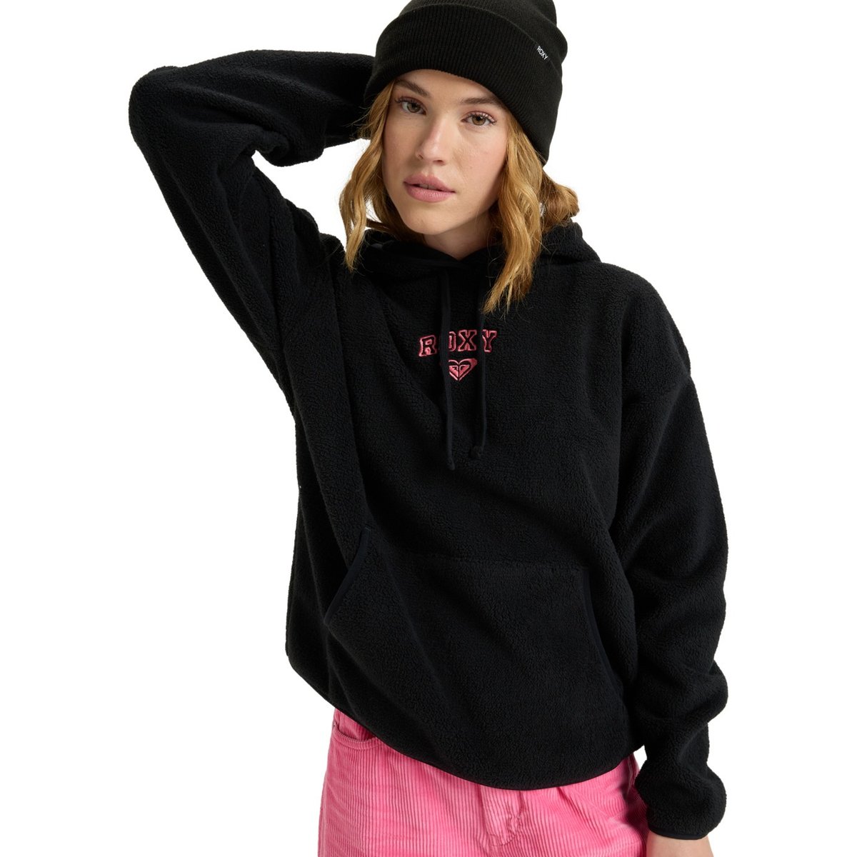 Pull à capuche en molleton de polaire COOL CALLING. noir anthracite, ROXY
