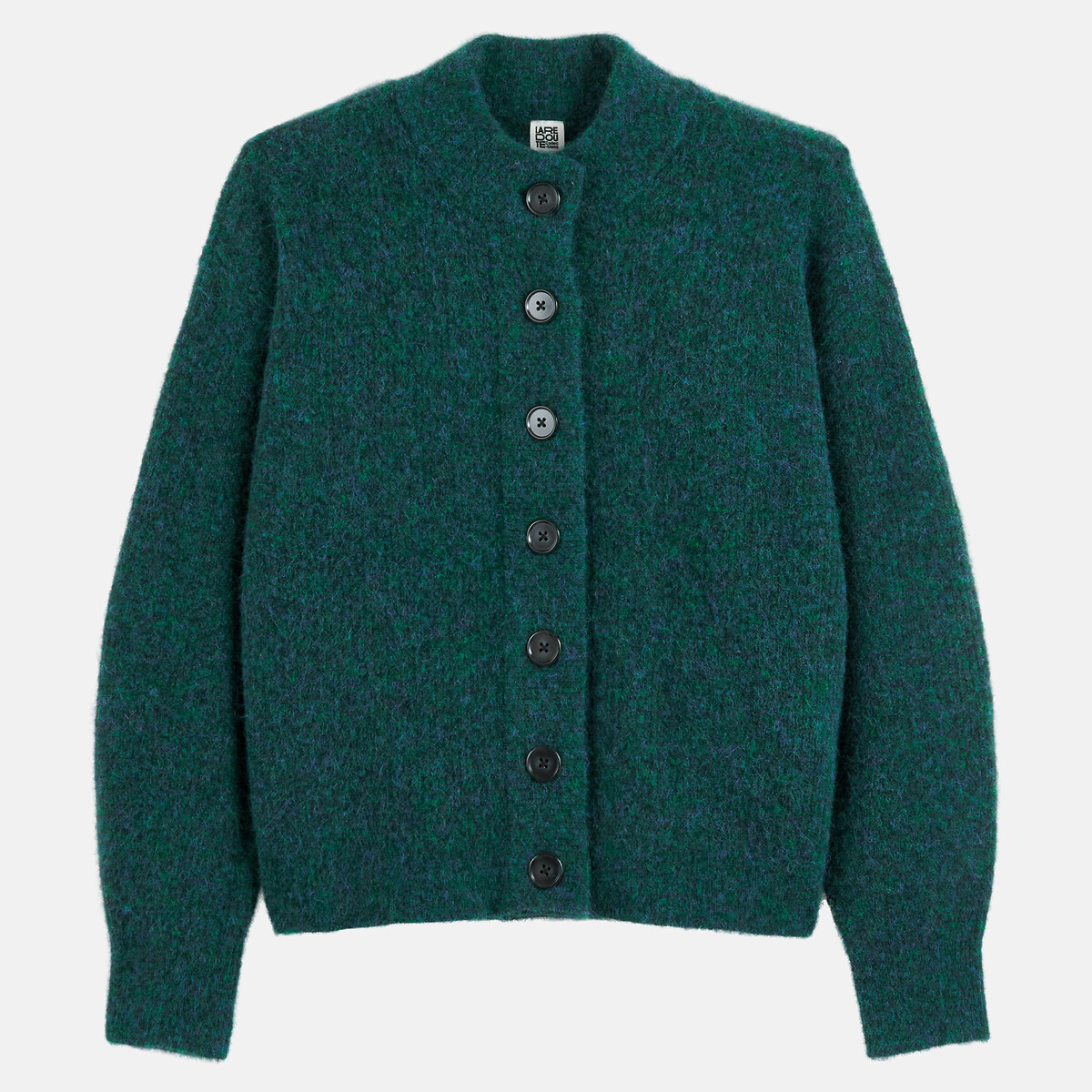 Gilet collo alto in grossa maglia verde smeraldo, LA REDOUTE COLLECTIONS