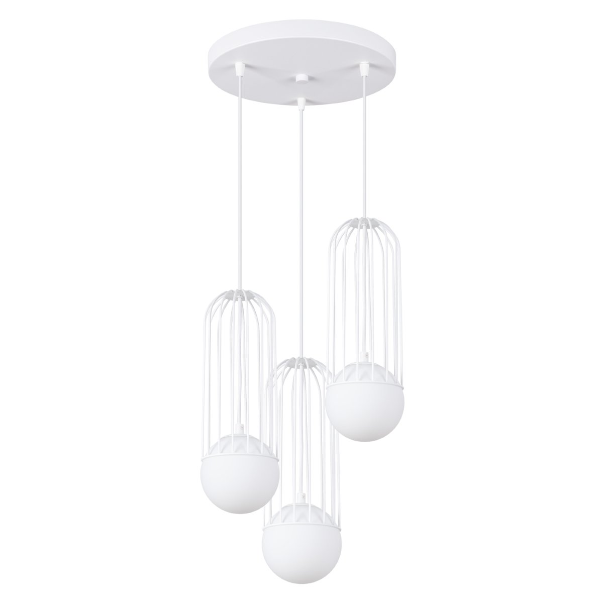Lustre Acier Blanc G9 3 Brina blanc, EDEN