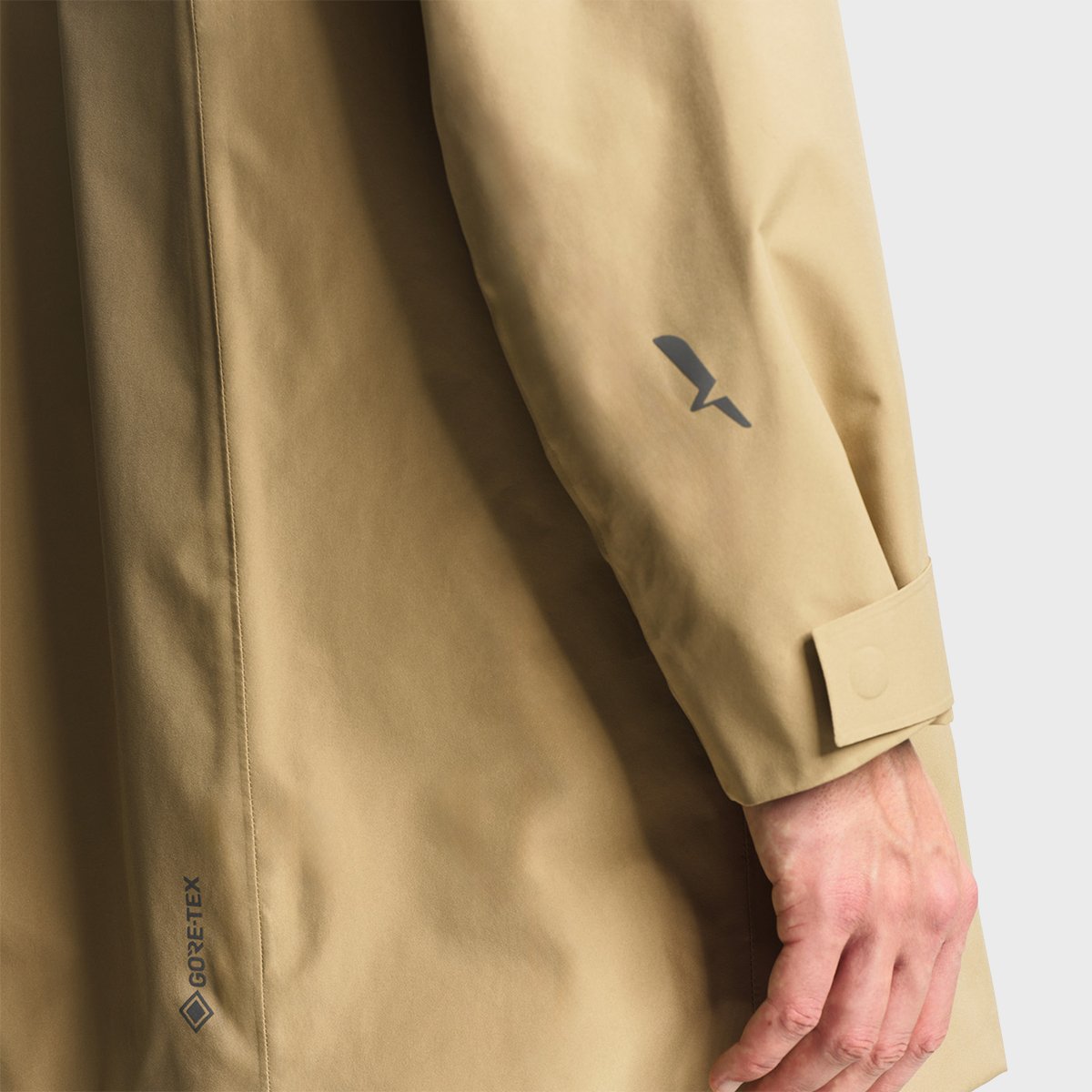 Parka longue imperméable à capuche rétractable GORE-TEX sable, AIGLE