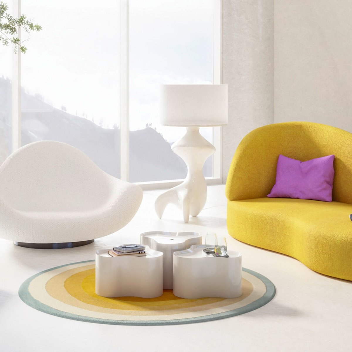 Lampadaire en fibre de verre, FLOW FIGURE blanc, KARE DESIGN