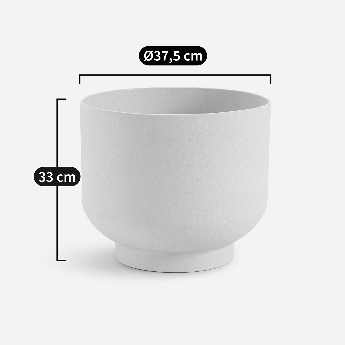 Cache pot en faïence hauteur 33 cm, Florian blanc, AM.PM