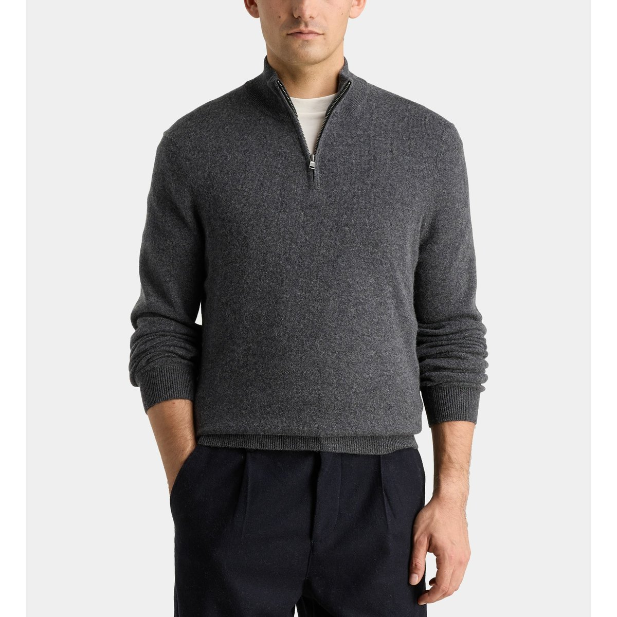 Pull camionneur droit nachcam cachemire gris foncé, GALERIES LAFAYETTE