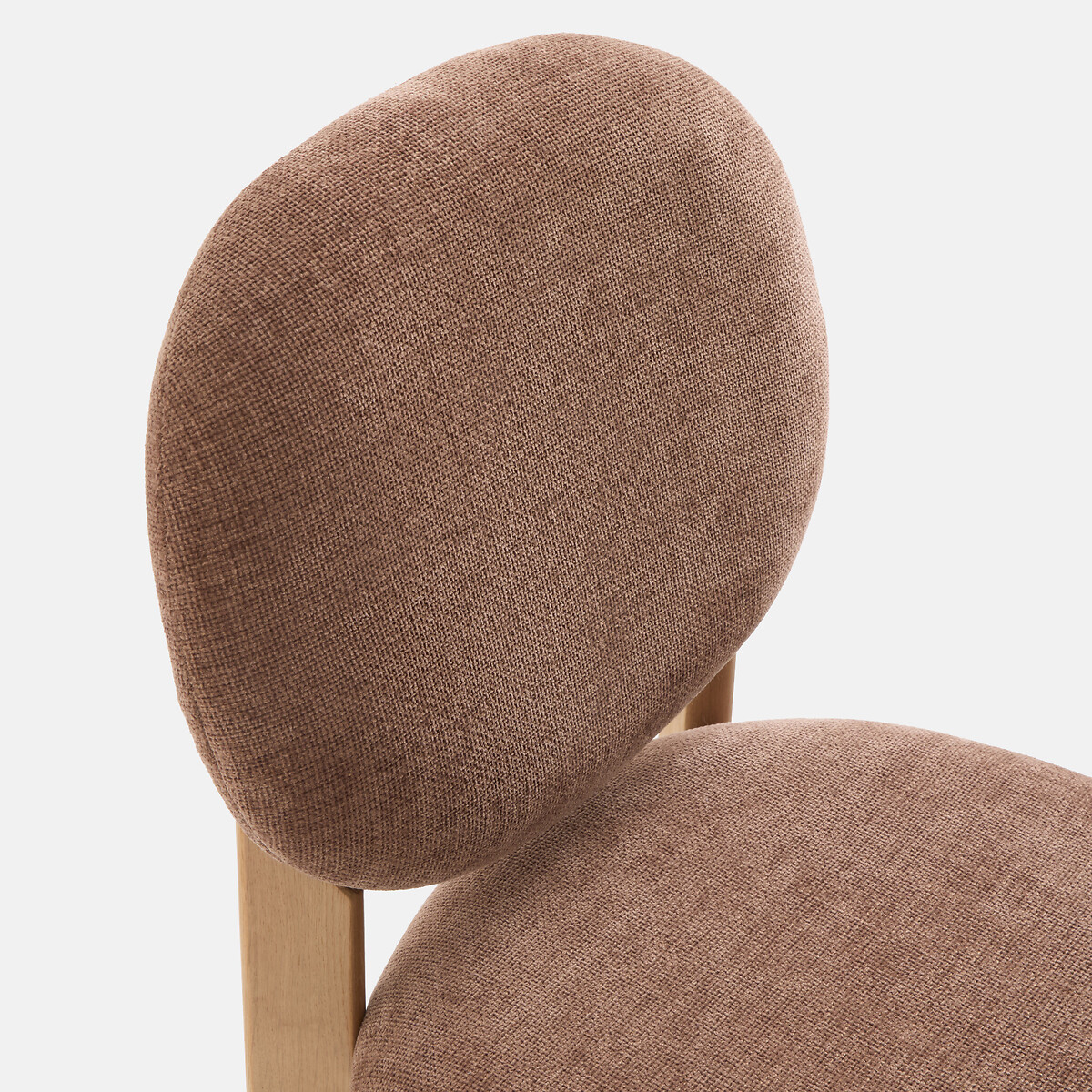 Chaise forme organique, en chêne massif et tissu texturé, ORGA caramel, LA REDOUTE INTERIEURS
