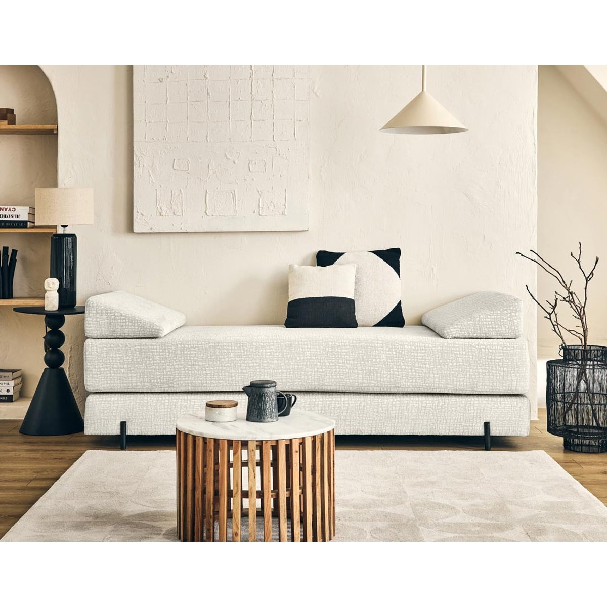 Canapé Convertible 3 places - BRESCIA ecru, BEST MOBILIER