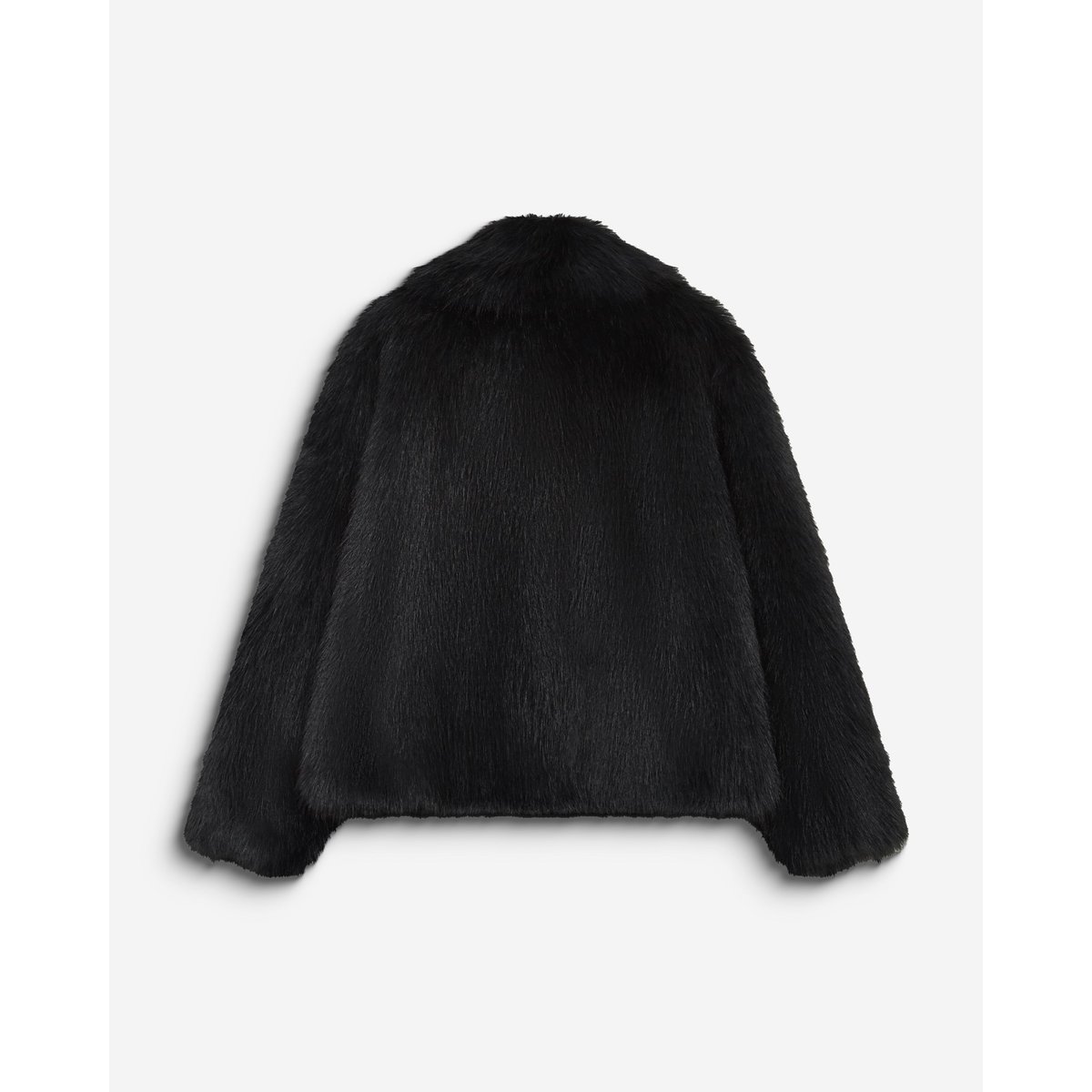 Manteau en Imitation fourrure col large noir Billie noir, GRACE & MILA
