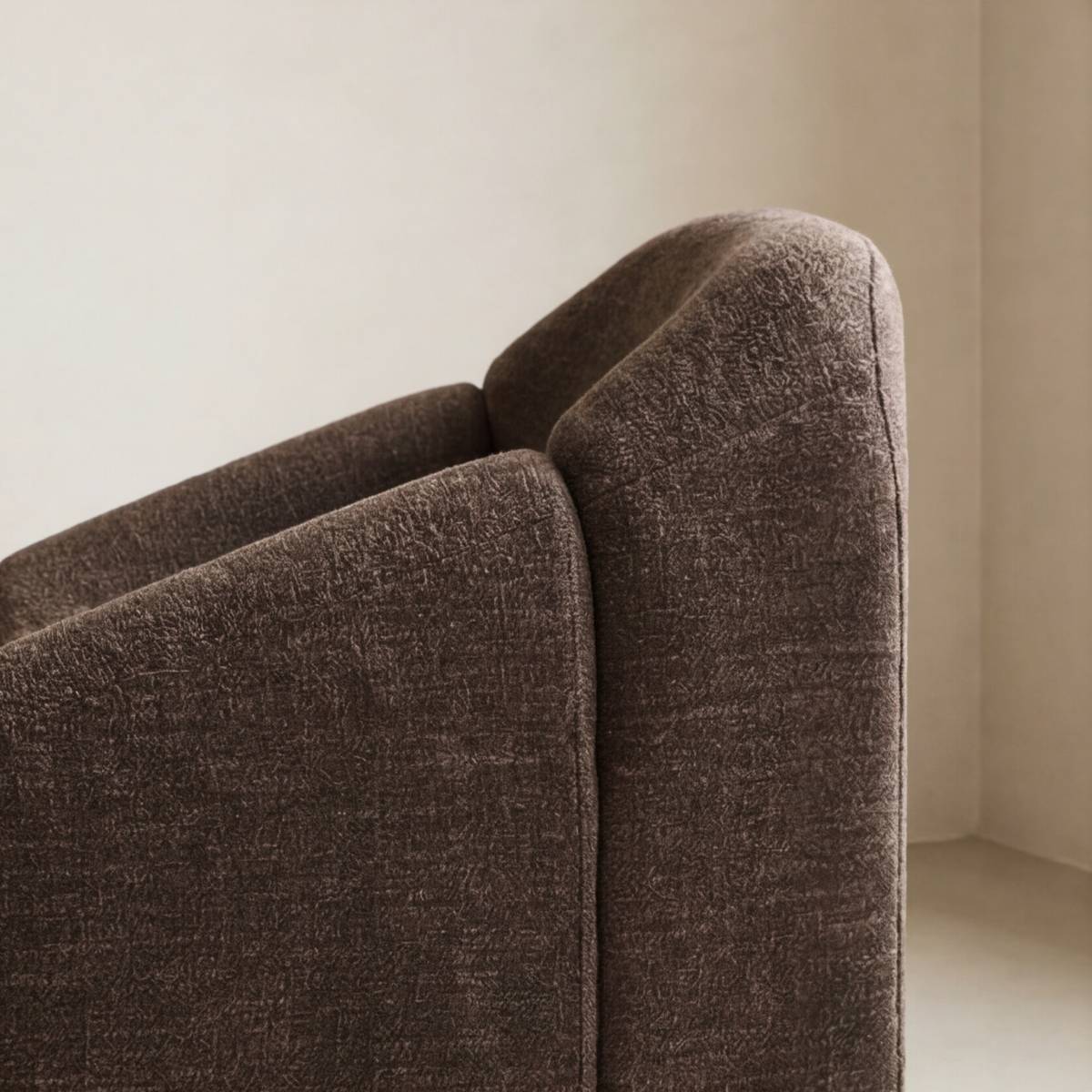 Fauteuil en tissu THÉA marron, MADE IN MEUBLES 