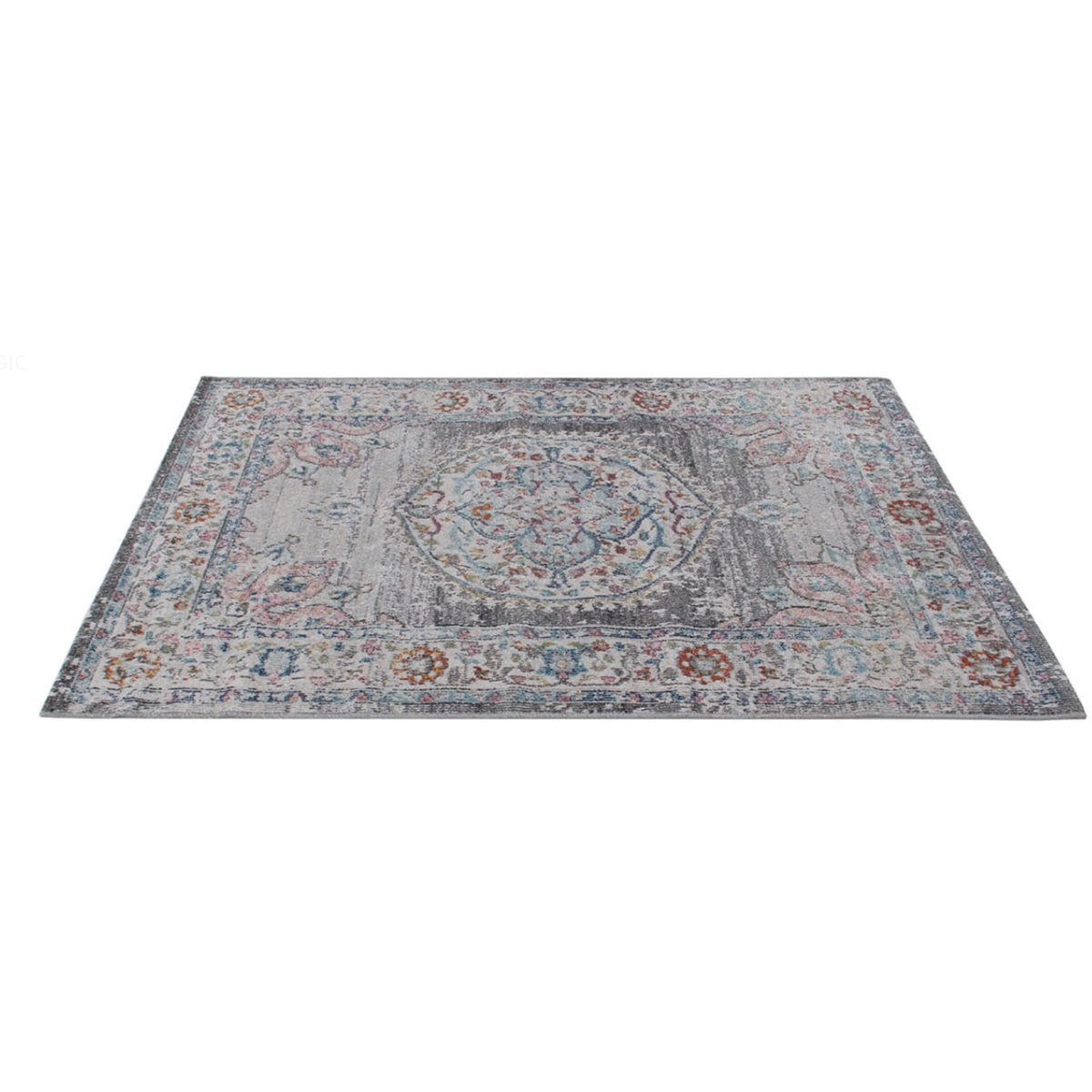 Tapis de salon style orient tissé plat GAMIO gris, NOVATREND