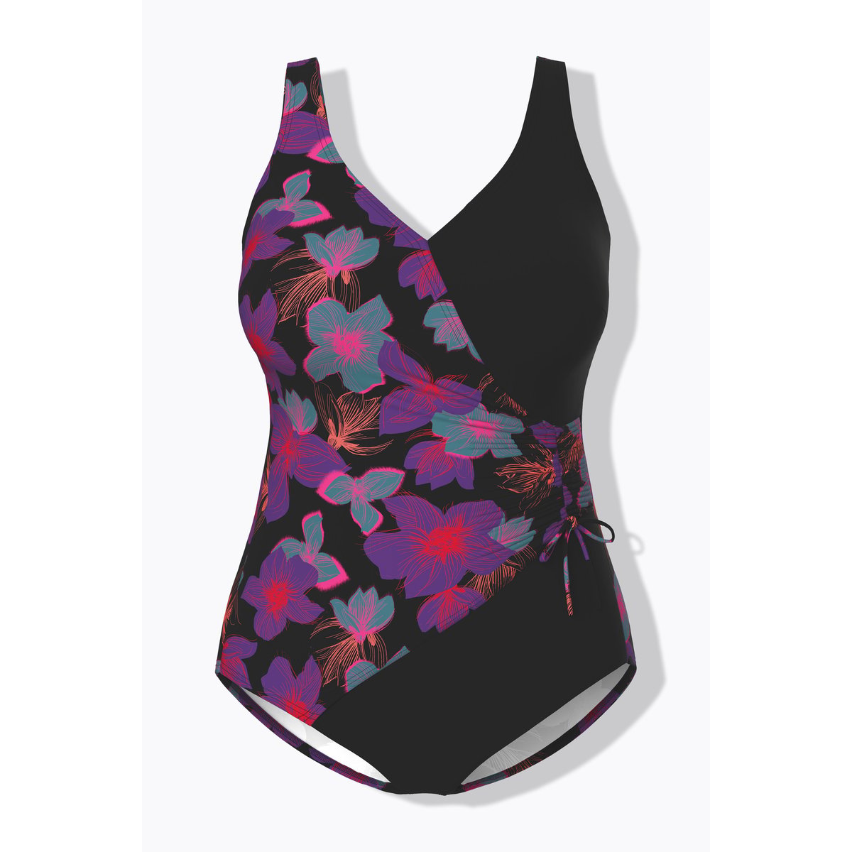 Maillot de bain à fleurs noir, ULLA POPKEN