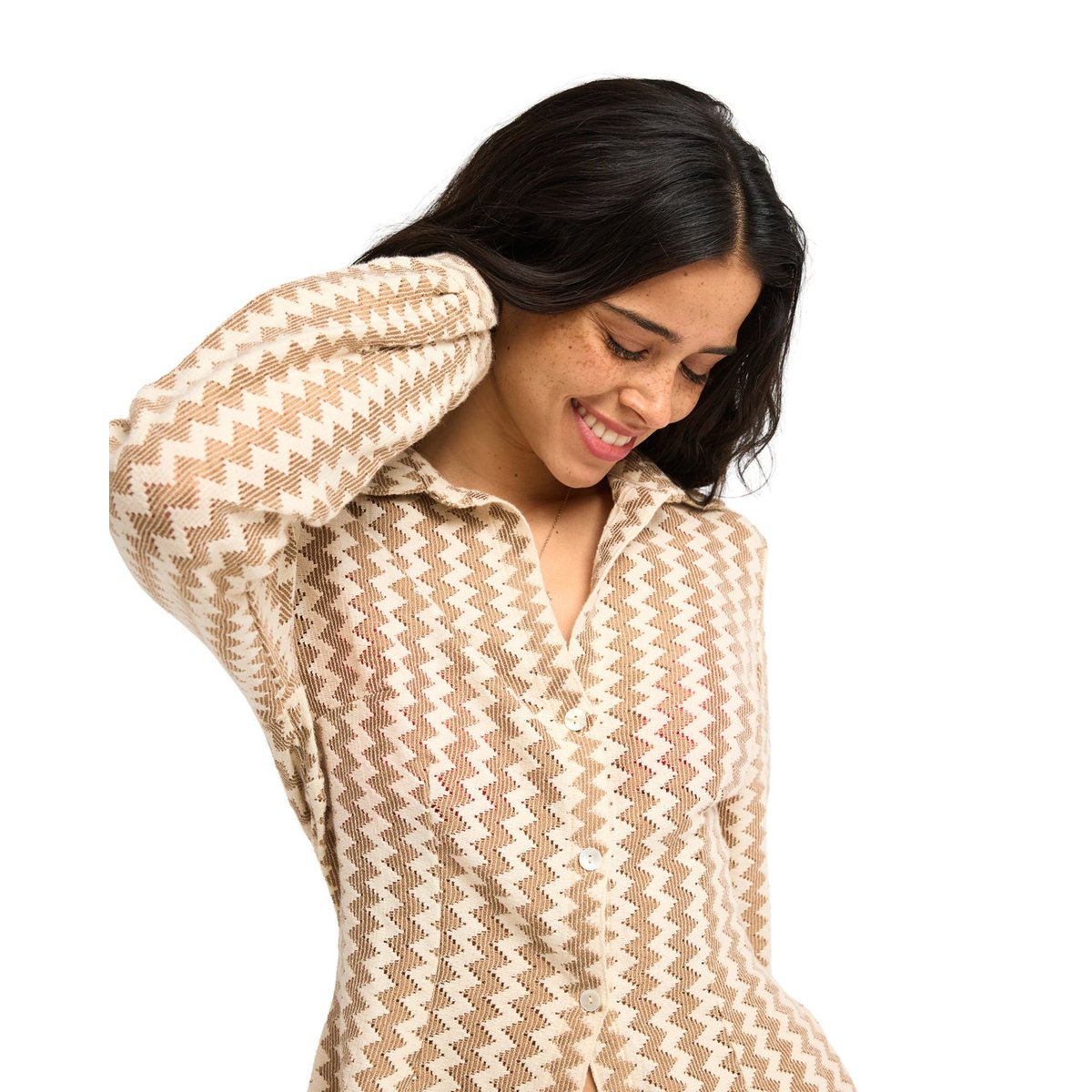 Chemise à crochet HOT SUMMER DAYS. marron brownie, ROXY