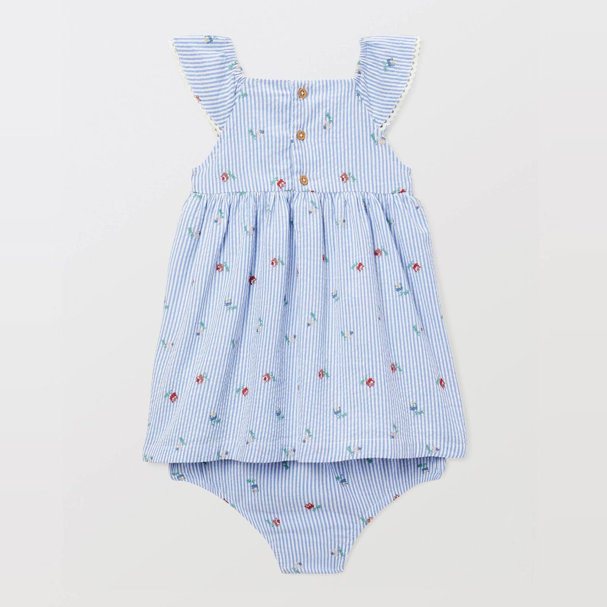 Robe portefeuille avec bloomer rayés et imprimés en coton tender, BOUT'CHOU