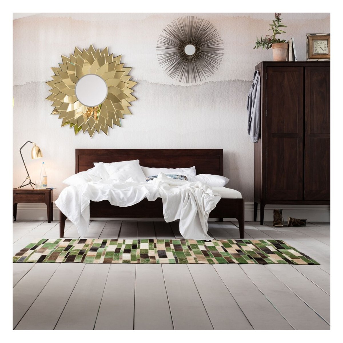 Cadre de lit en manguier, BROOKLYN WALNUT bois, KARE DESIGN