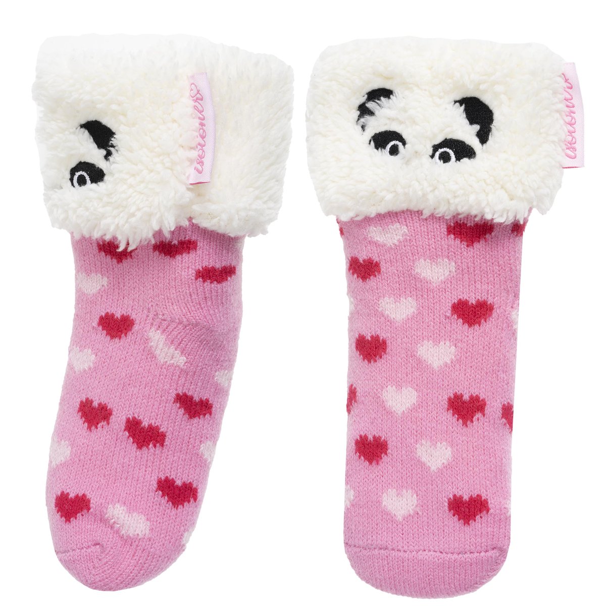 Chaussettes anti-dérapantes maille jacquard, picots antidérapants rose, ISOTONER
