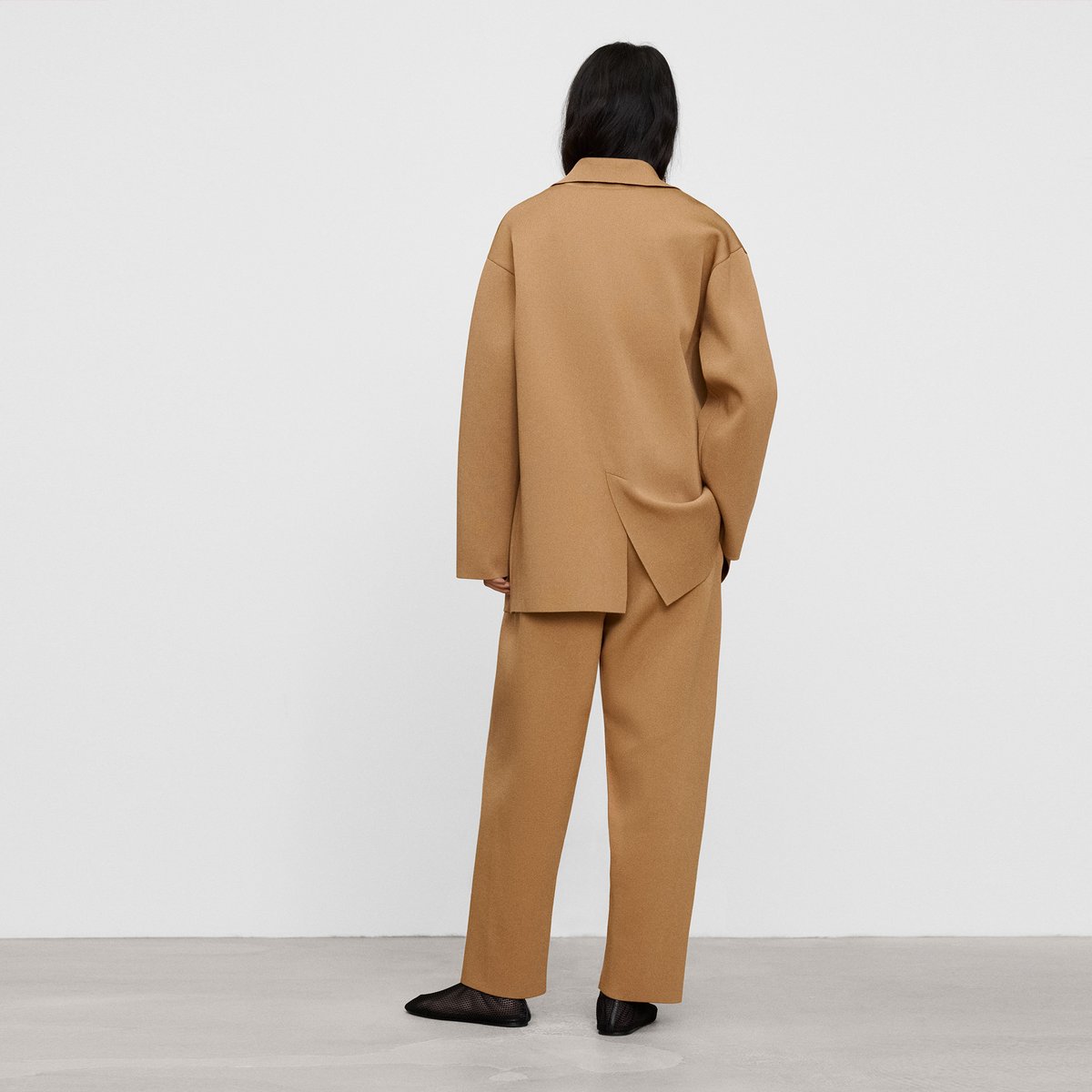 Blazer en maille tailleur camel, ADOLFO DOMINGUEZ