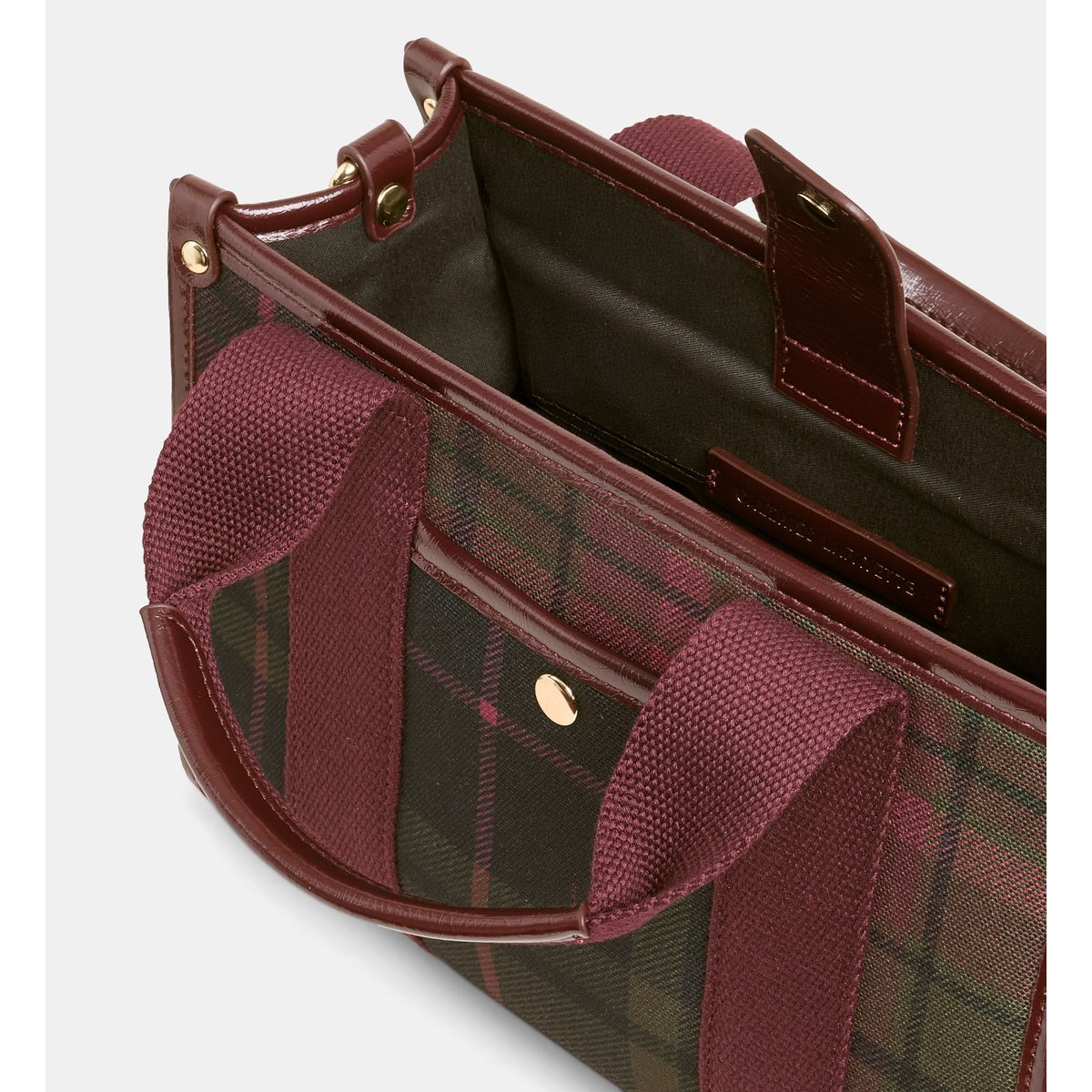 Sac cabas mini teddy à carreaux kaki foncé, GALERIES LAFAYETTE