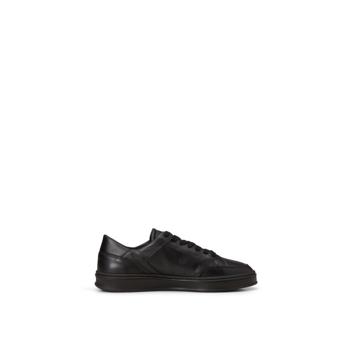 Modèle de baskets Enrique en cuir de vachette naturel noir, MARC O'POLO