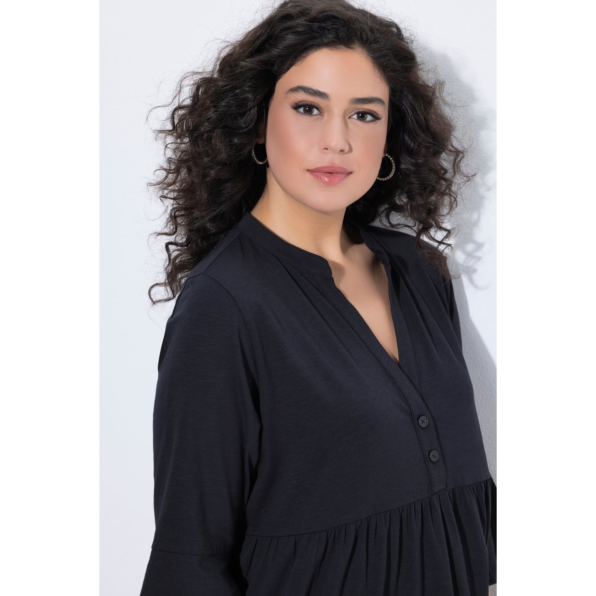 Robe en jersey, coupe évasée noir, ULLA POPKEN