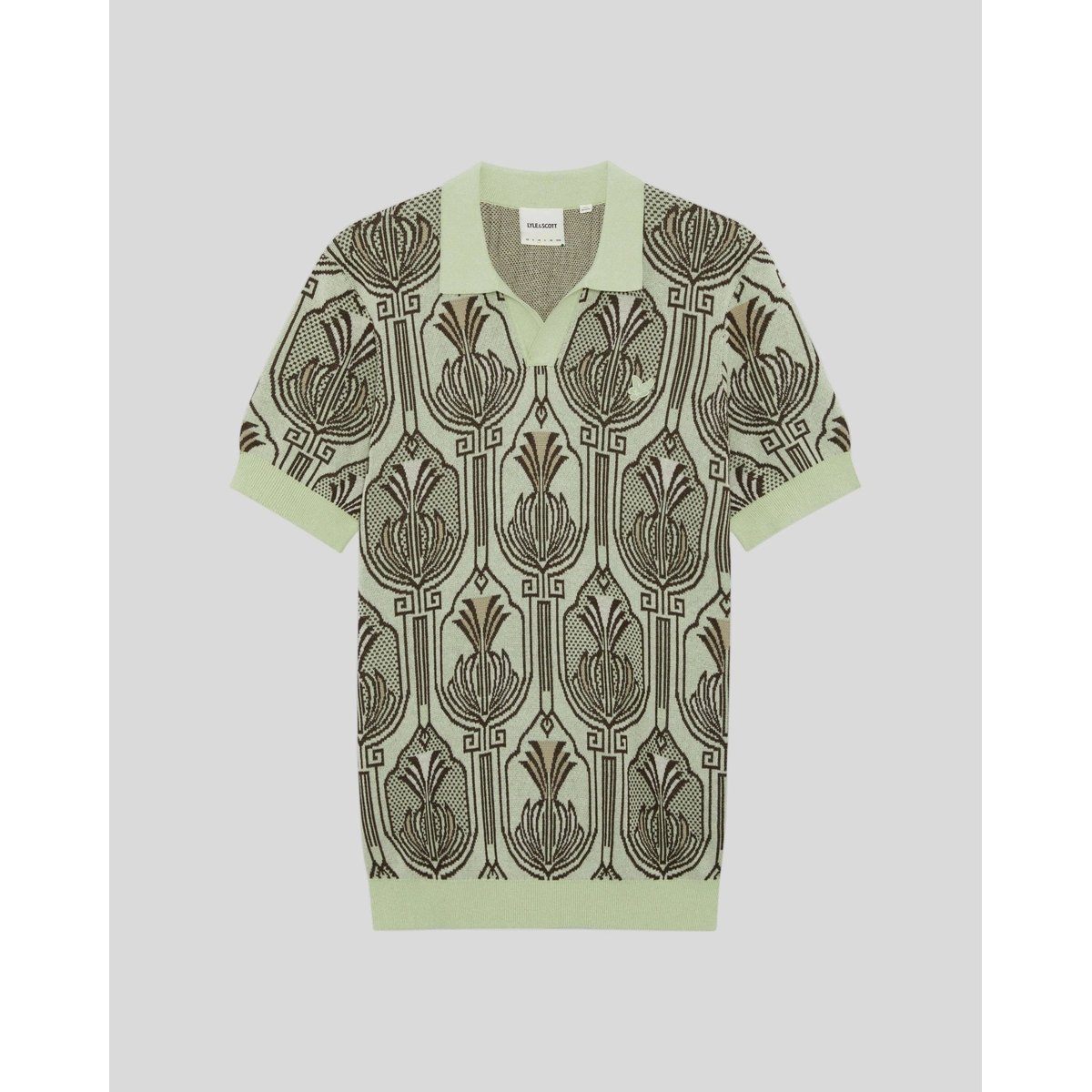 Polo botanique imprimé en maille vert légumes verts tendres, LYLE & SCOTT
