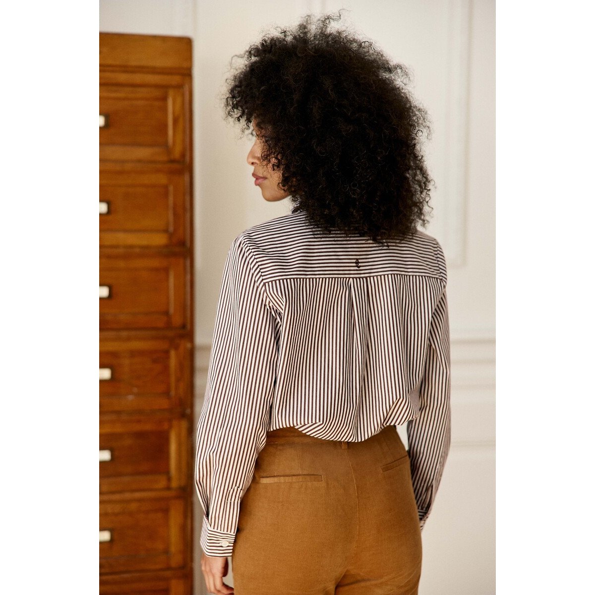 Camicia a righe, CARINE marrone/écru, LA PETITE ETOILE