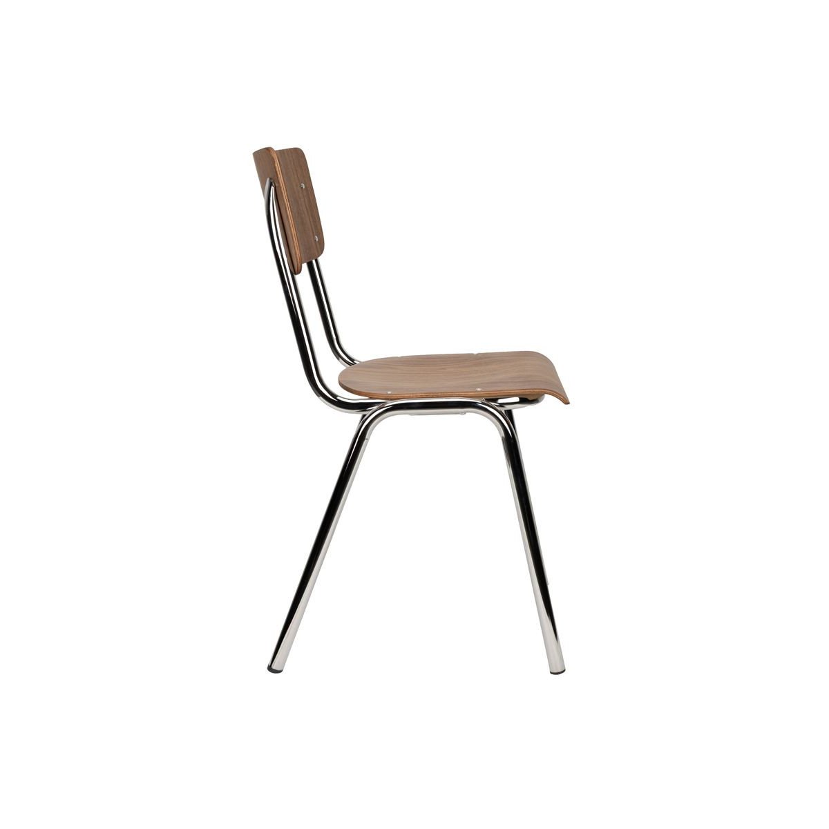 Chaise design empilable en bois (lot de 2) marron, ZUIVER