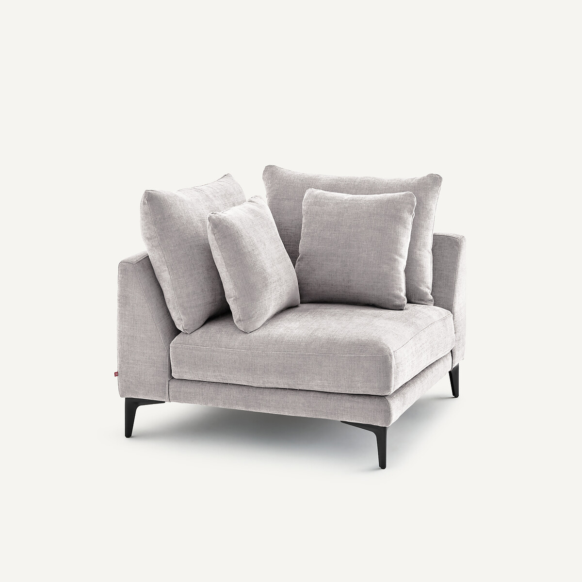 Canapé d'angle en polyester coton, MODERNISTE gris clair, EMMANUEL GALLINA X AM.PM