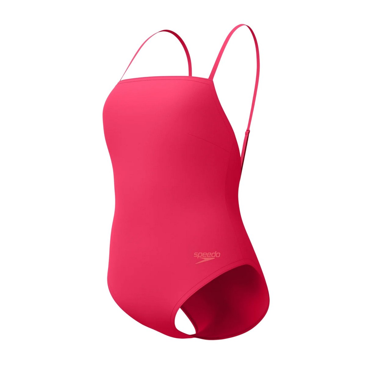 Maillot de bain 1 pièce uni à bretelles fines rose, SPEEDO