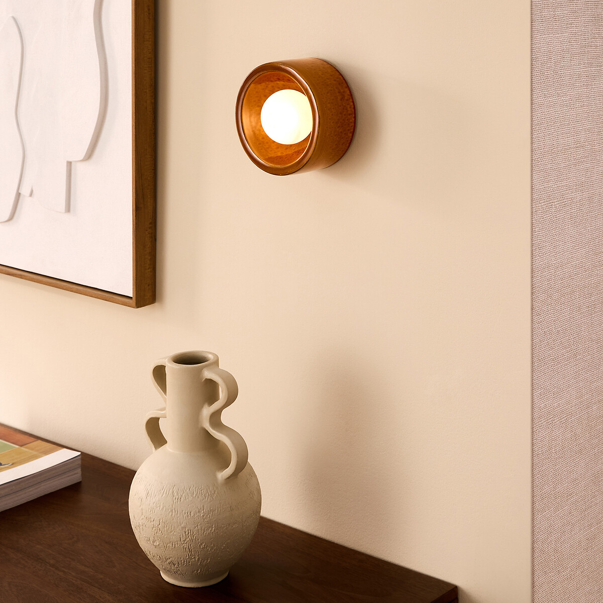 MADE.COM Mavi Flush Wall Light brown , MADE