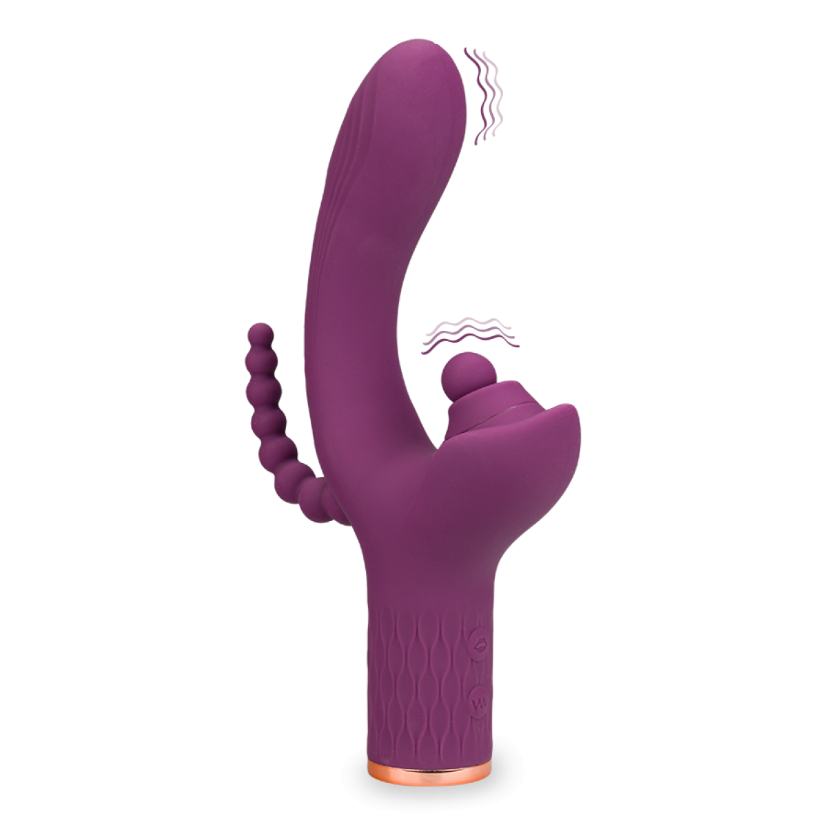 Vibromasseur puissant rabbit triple stimulation Funky violet foncé, LOVE AND VIBES