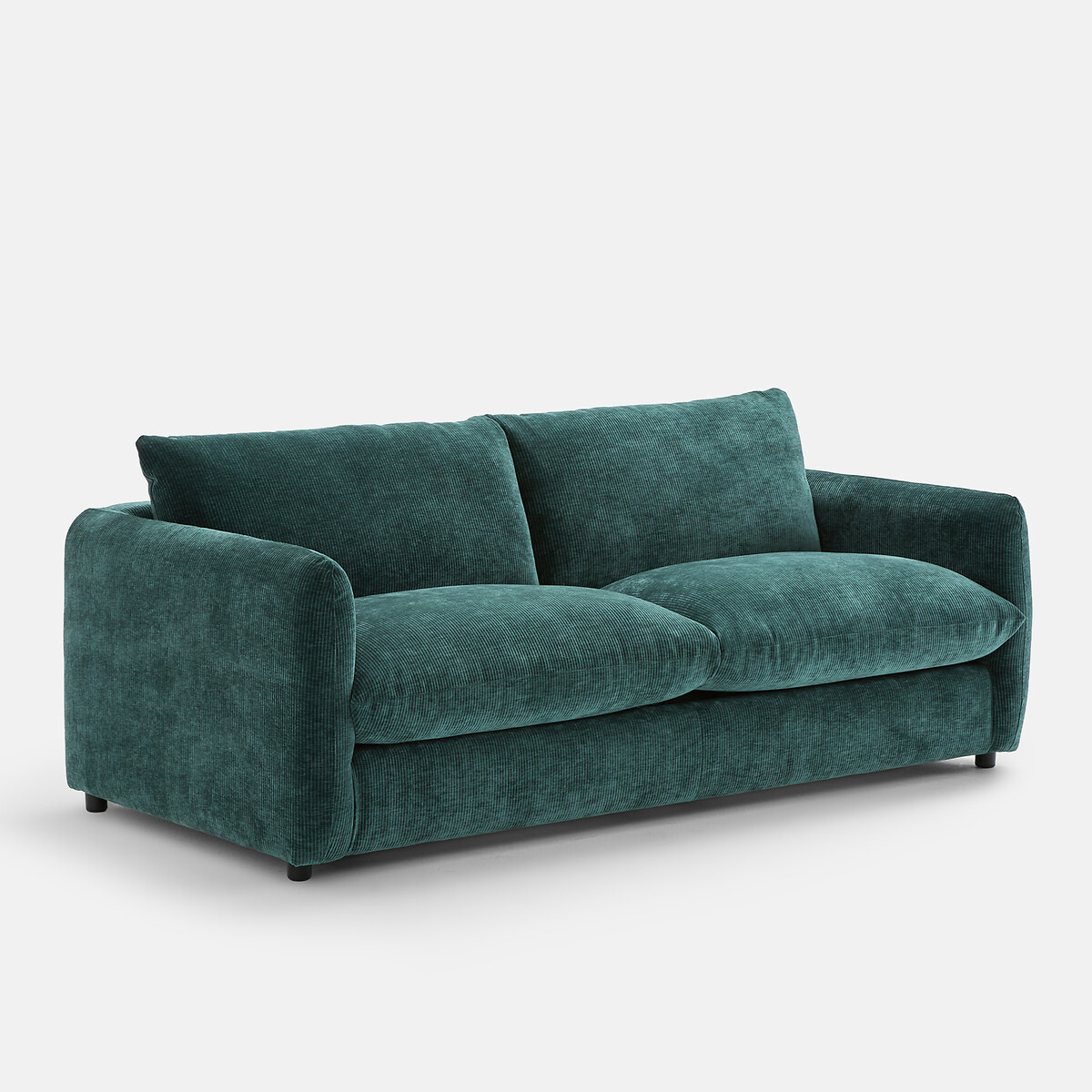 Canapé 2, 3, 4 places, velours côtelé gaufré Yde bleu paon, LA REDOUTE INTERIEURS