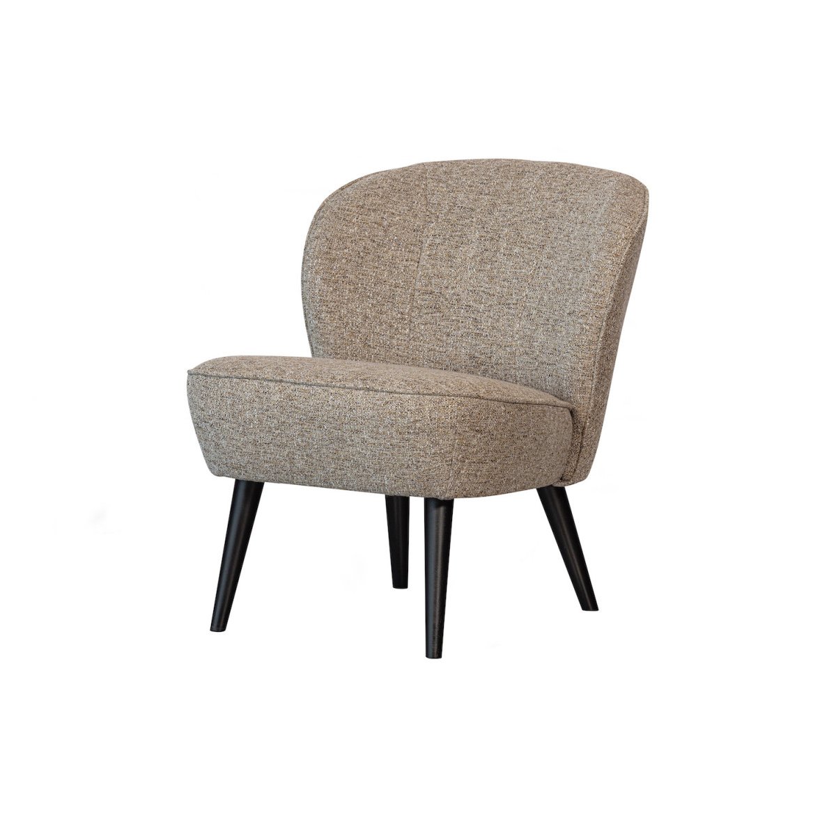 Fauteuil en tissu mélangé - SARA beige mélangé, WOOOD