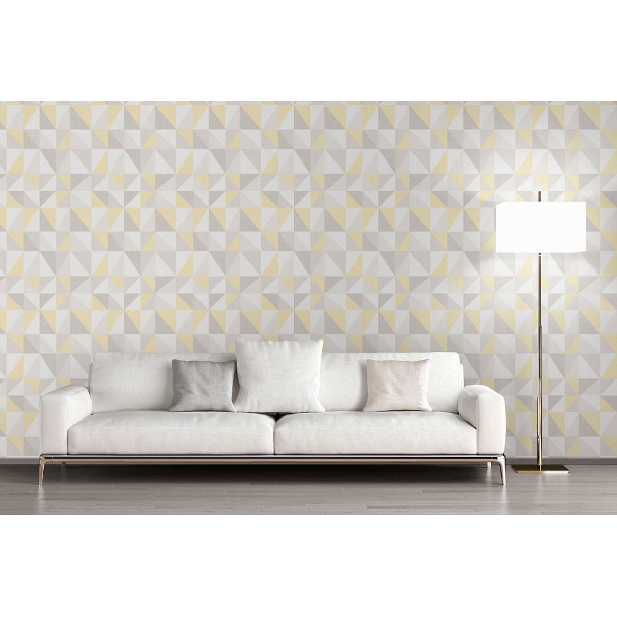 Papier peint à Carrés Bicolores jaune, HOME MAISON