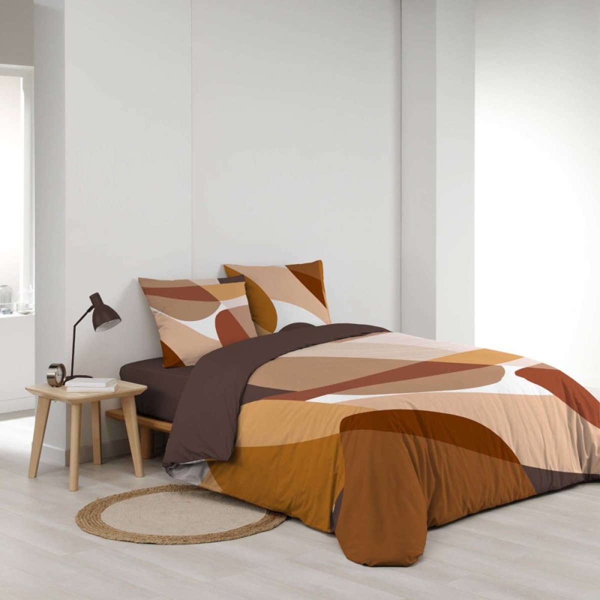 Housse de couette 2 personnes 100% coton + 2 taies d’oreiller multicolore, DECORATIE