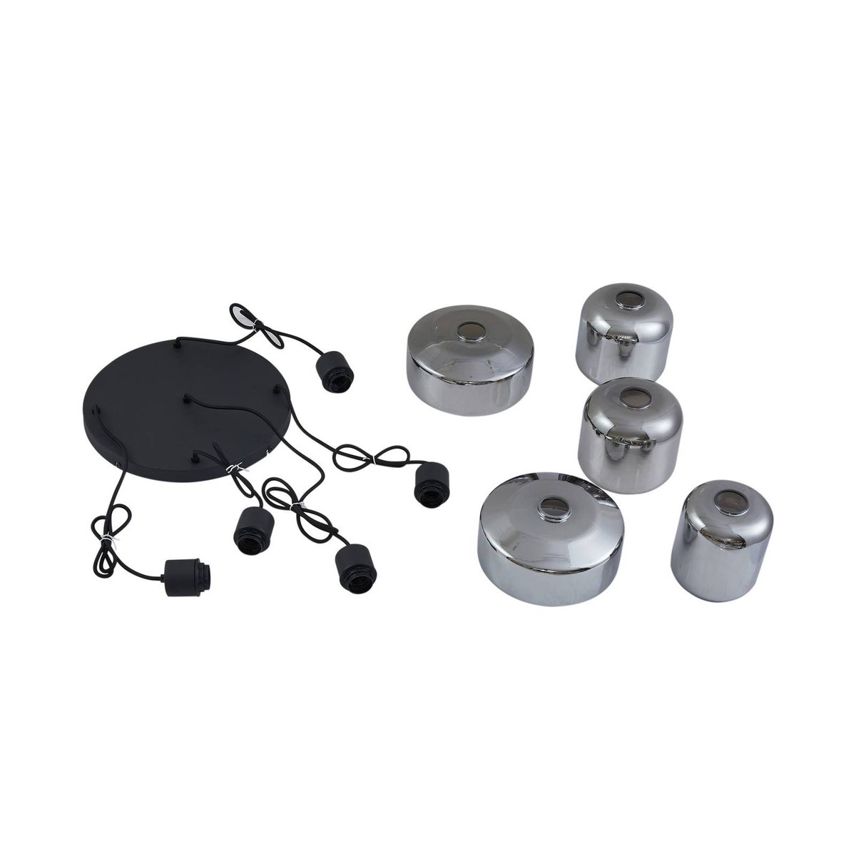 Suspension en verre, Hildur gris fumé, noir sable, LINDBY