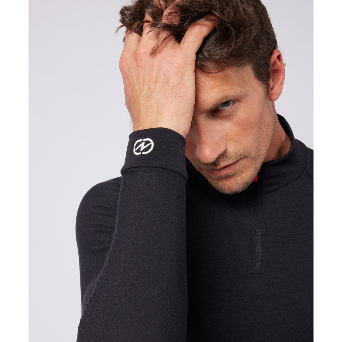 T-shirt col zippé Comfort Thermolactyl 4 noir, DAMART SPORT