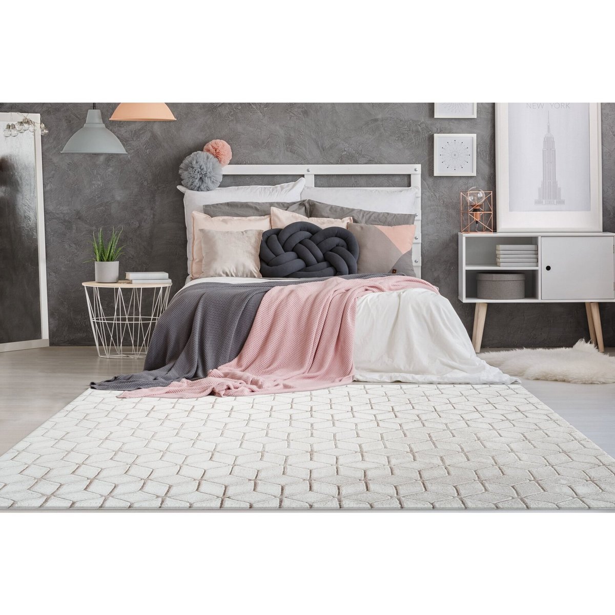 Tapis rectangulaire, VIVICA blanc, taupe, ARTE ESPINA