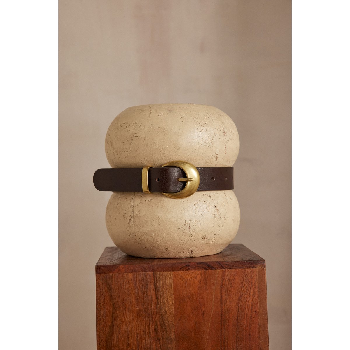 Ceinture NOE en cuir chocolat, Maison 123