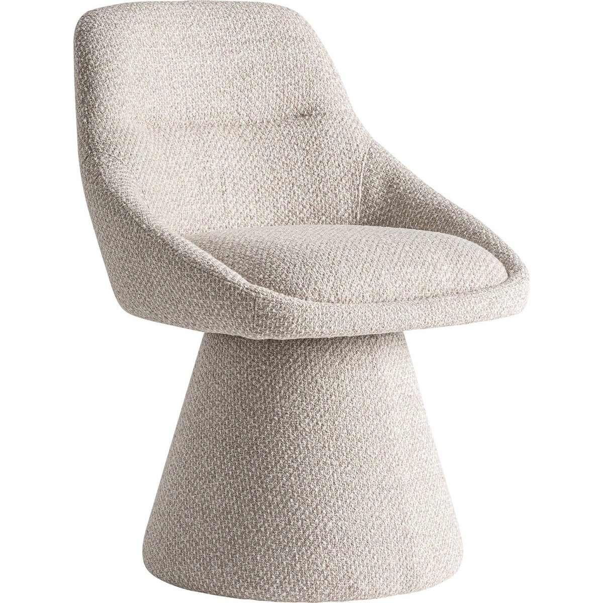 Fauteuil pivotant en coton finition vieillie beige coton finition vieillie, RECOLLECTION
