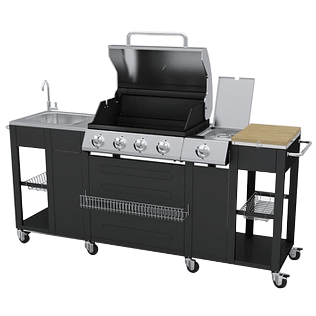 Cuisine d'extérieur avec barbecue multicolore, HOME MAISON