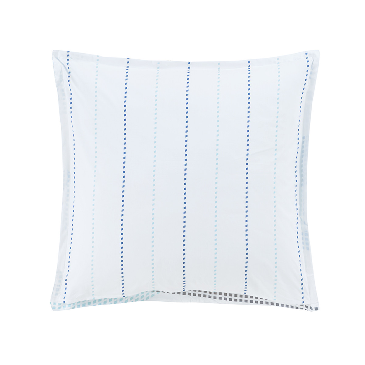 Lot de 2 taies d'oreillers en percale de coton GABRIEL indigo, SENSEI MAISON