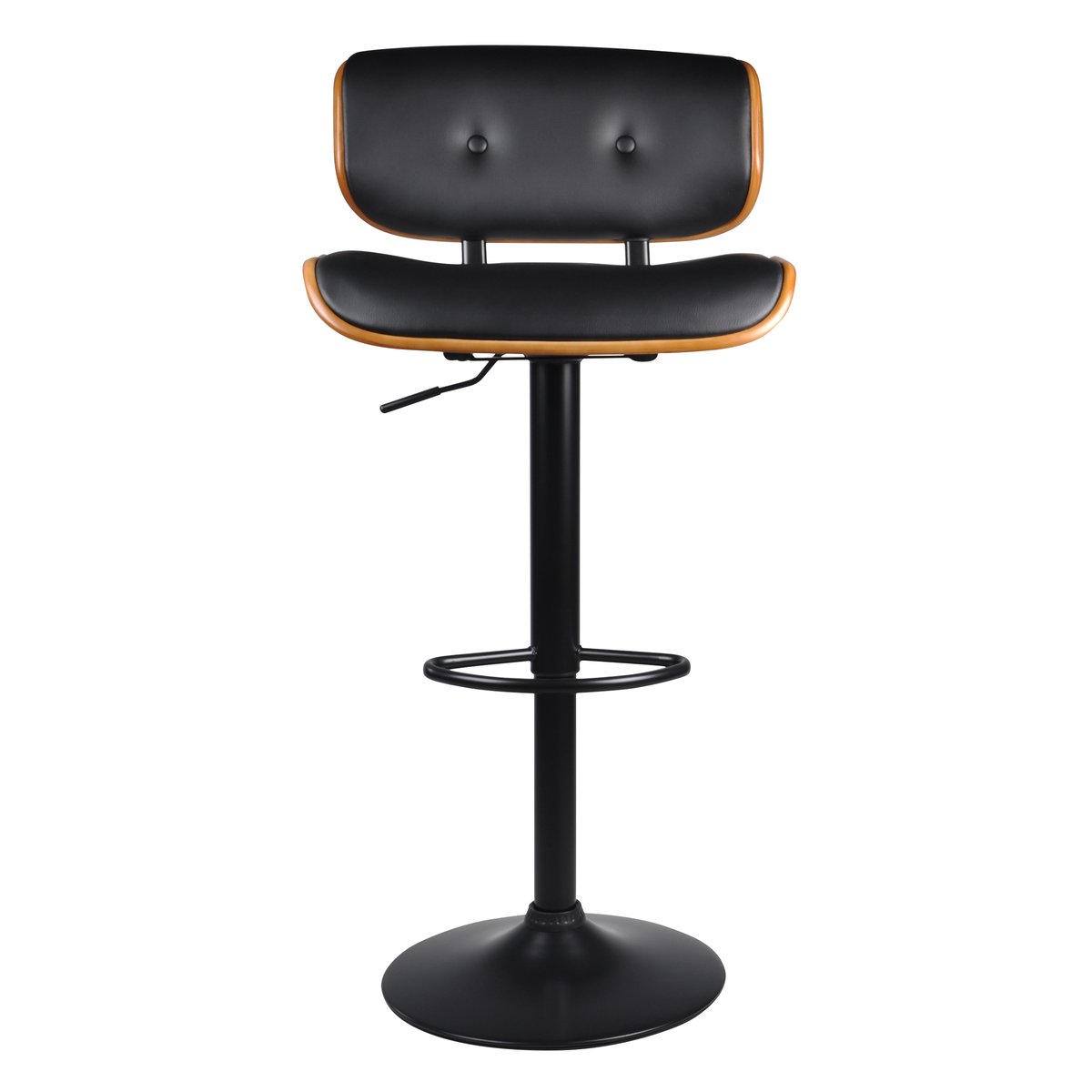 Chaise de bar réglable 65/86 cm en cuir synthétique - MELCHIOR noir, MAISON PAVANE