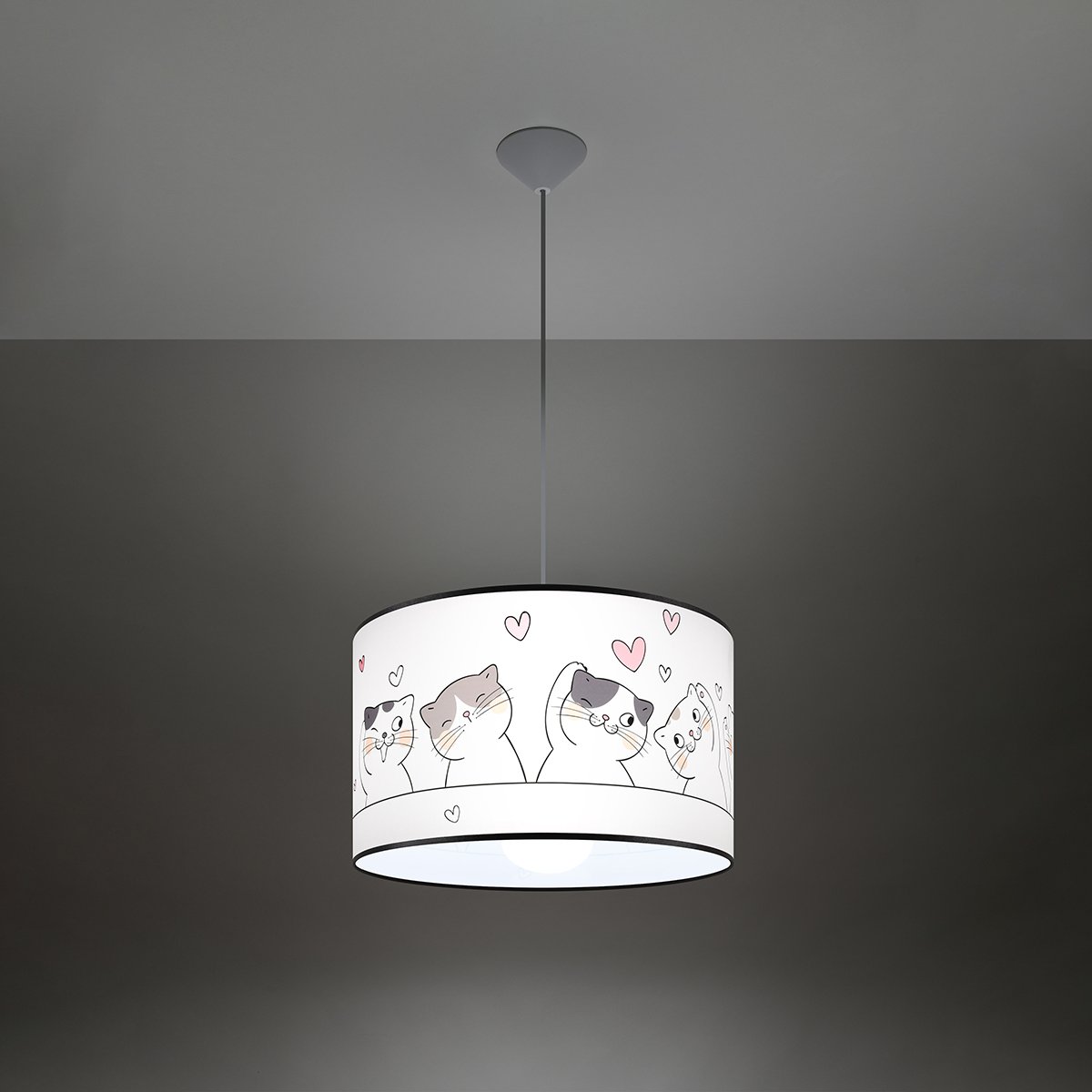 Suspension PVC Multicolore E27 1 Chat 3d 40 multicolore, EDEN