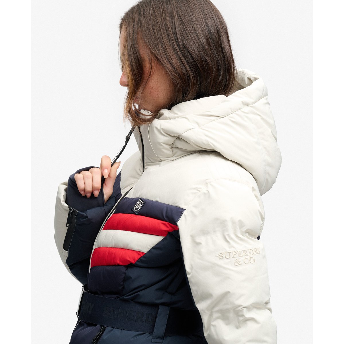 Veste Matelassée Luxe Chevron Ski bleu marine intense, SUPERDRY
